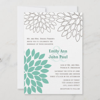 Invitaciones de casamiento con crisantemo floral m