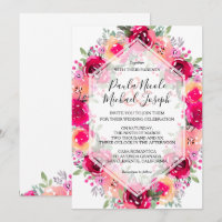 Invitaciones de casamiento con flores de crema ros
