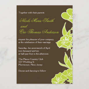 Invitaciones de casamiento con flores marrones y a