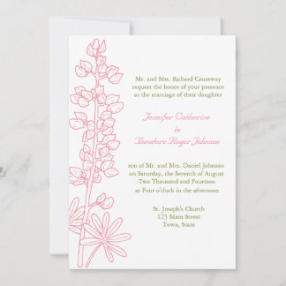 Invitaciones de casamiento con flores rosadas