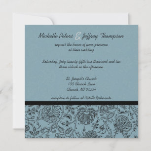 Invitaciones de casamiento con papel tapiz de flor