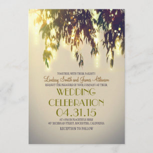 Invitaciones de casamiento de árbol silvestre y lu