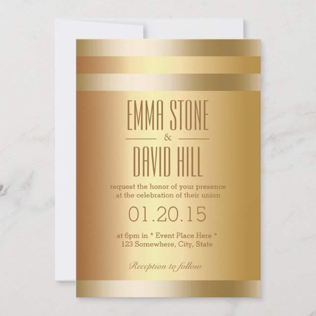 Invitaciones de casamiento de bandas de Relieve me (Anverso)