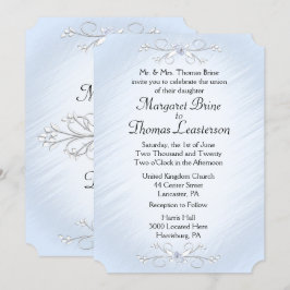 Invitaciones de casamiento de Blue Vines de 5" x 7