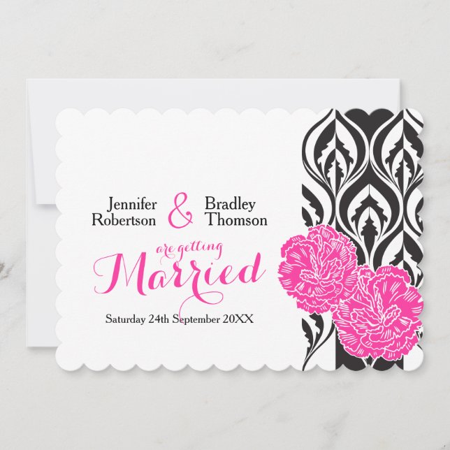 Invitaciones de casamiento de carnación rosa de lu (Anverso)