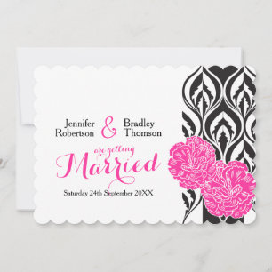 Invitaciones de casamiento de carnación rosa de lu