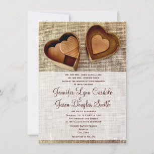 Invitaciones de casamiento de casamiento de madera