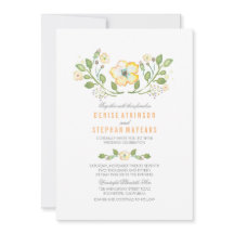 Invitaciones de casamiento de color amarillo flora