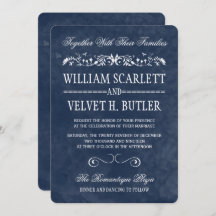 Invitaciones de casamiento de color azul