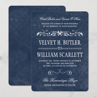 Invitaciones de casamiento de color azul
