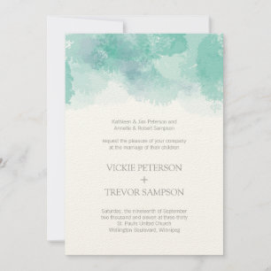 Invitaciones de casamiento de color de agua