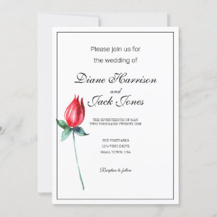 Invitaciones de casamiento de color rojo rosa