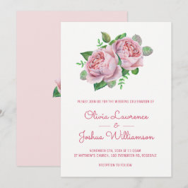 Invitaciones de casamiento de color rosa Roses