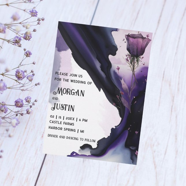 Invitaciones de casamiento de color violeta intens (Subido por el creador)
