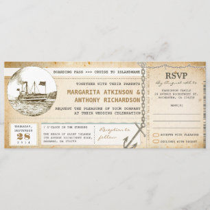 invitaciones de casamiento de cruceros con tarjeta