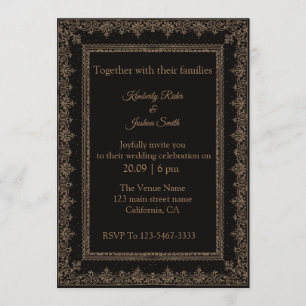Invitaciones de casamiento de diseño de marco vint