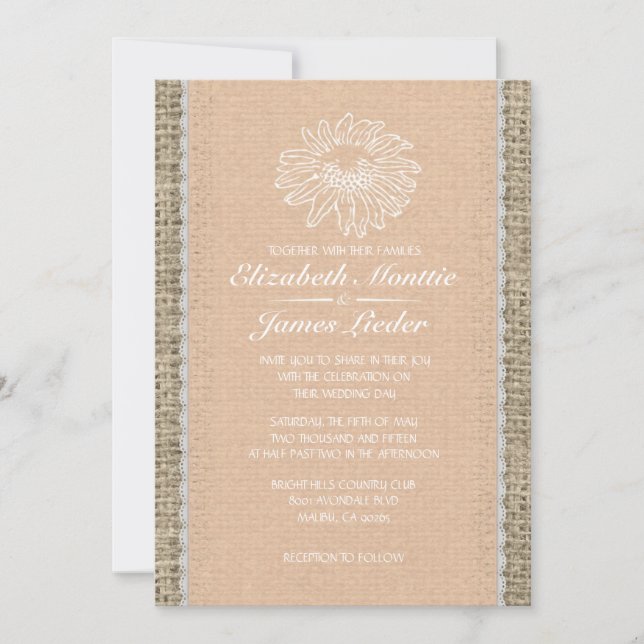 Invitaciones de casamiento de encaje vintage (Anverso)