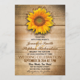 invitaciones de casamiento de girasol rústico de m