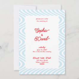Invitaciones de casamiento de marea azul retro