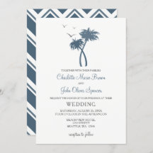 Invitaciones de casamiento de palmeras tropicales 