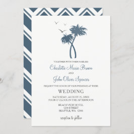 Invitaciones de casamiento de palmeras tropicales