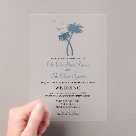 Invitaciones de casamiento de palmeras tropicales
