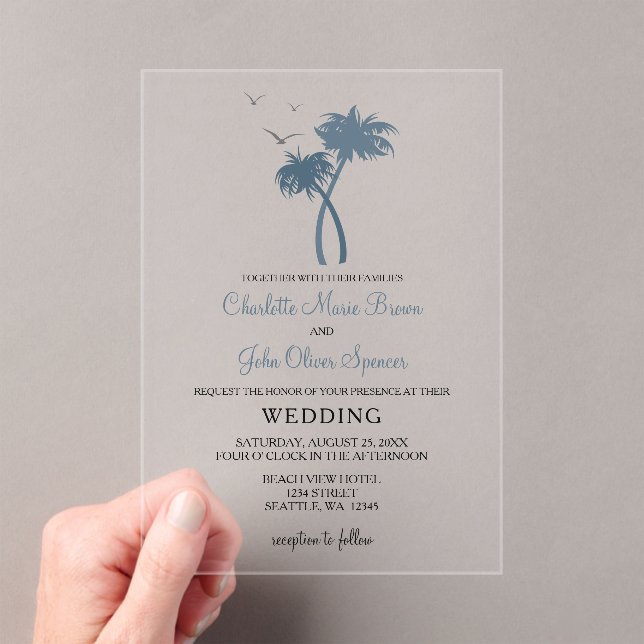 Invitaciones de casamiento de palmeras tropicales  (Insitu (portátil))