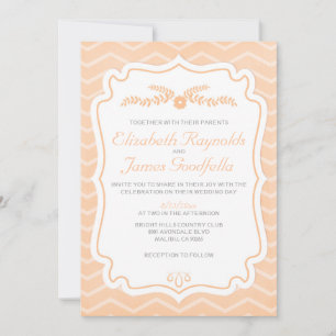 Invitaciones de casamiento de rayas de chevron de