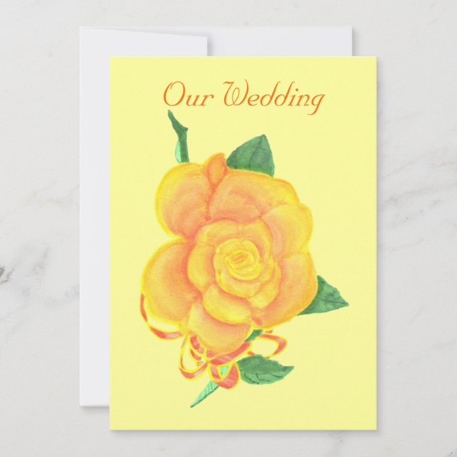 Invitaciones de casamiento de rosa naranja persona (Anverso)