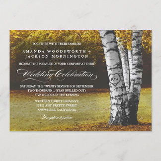 Invitaciones de casamiento en árbol de birco del c