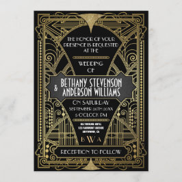 Invitaciones de casamiento en negro y blanco Art D