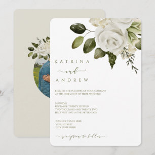 Invitaciones de casamiento floral de acuarela
