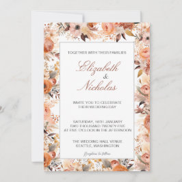 Invitaciones de casamiento floral de acuarela