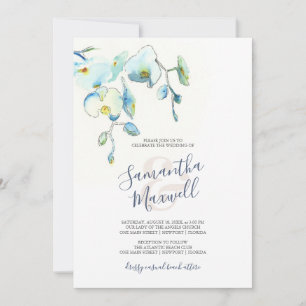 Invitaciones de casamiento floral de color azul