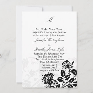 Invitaciones de casamiento monograma de plantilla