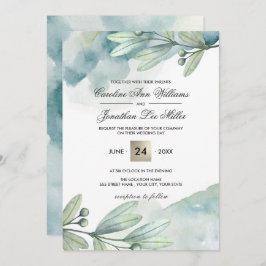 Invitaciones de casamiento personalizado de acuare