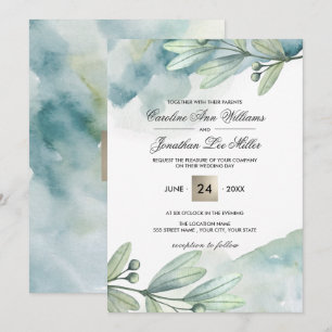 Invitaciones de casamiento personalizado de acuare