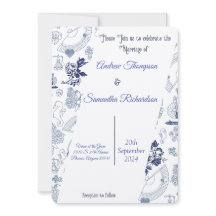 Invitaciones de casamiento romántico azul