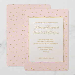Invitaciones de casamiento rosado de la boda de lo