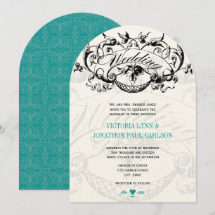 Invitaciones de casamiento Verde azulado moderno