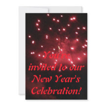 Invitaciones de celebración de Año Nuevo con fuego