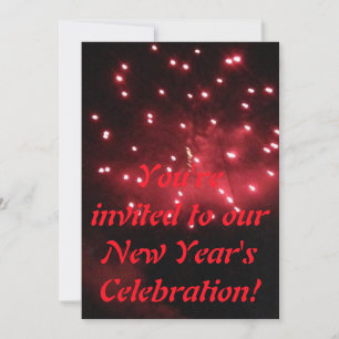 Invitaciones de celebración de Año Nuevo con fuego