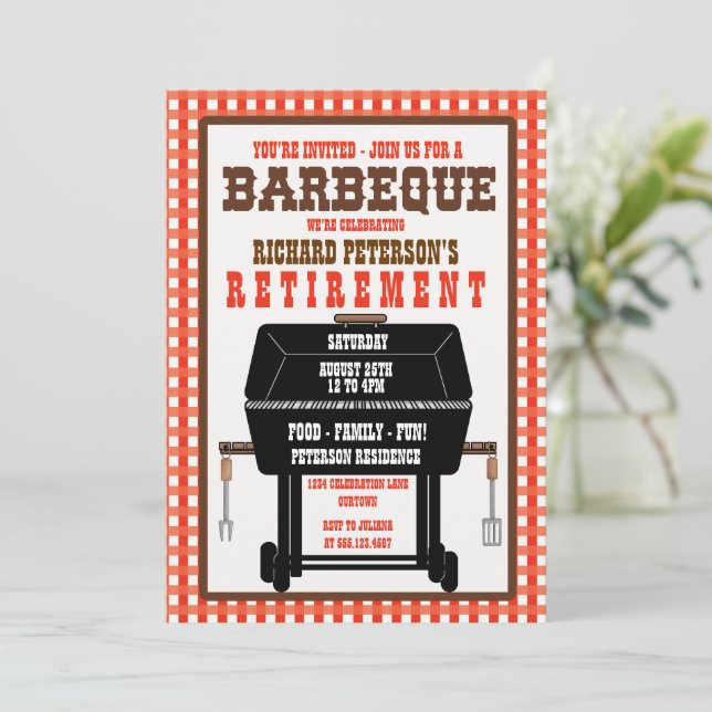 Invitaciones de Celebración de Barbacoa (Anverso de pie)