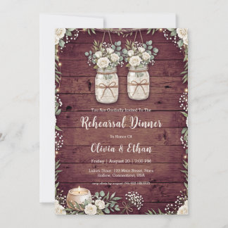 invitaciones de cena de ensayo de boda de madera r