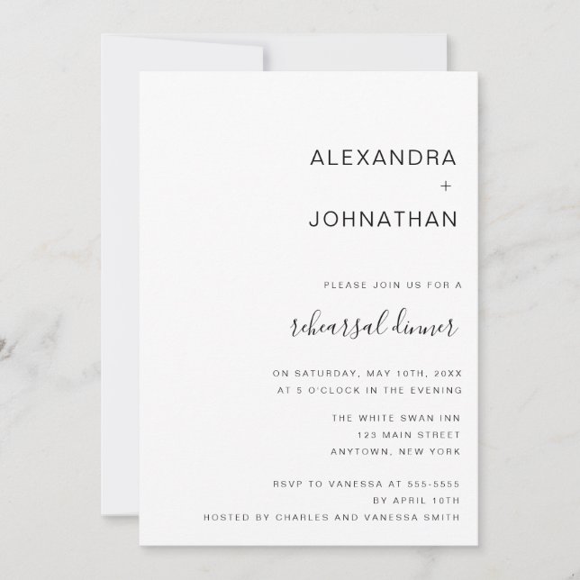 Invitaciones de cena de ensayo de guión clásico si (Anverso)