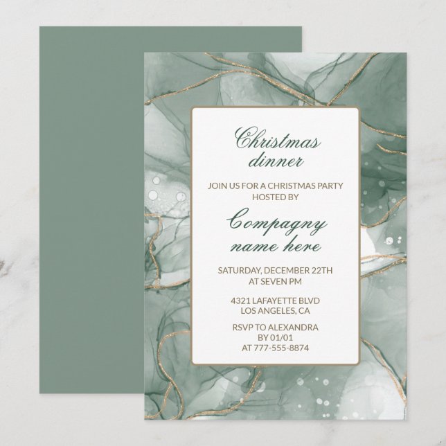 invitaciones de cena de Navidad de la empresa eleg (Anverso / Reverso)