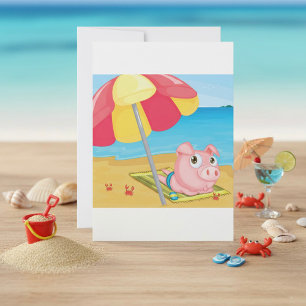 Invitaciones de Cerdo en la Playa