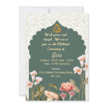 Invitaciones de Ceremonia de Mehendi para Boda Ind