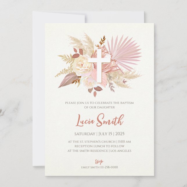 Invitaciones de chica a la Navidad mientras Baptis (Anverso)