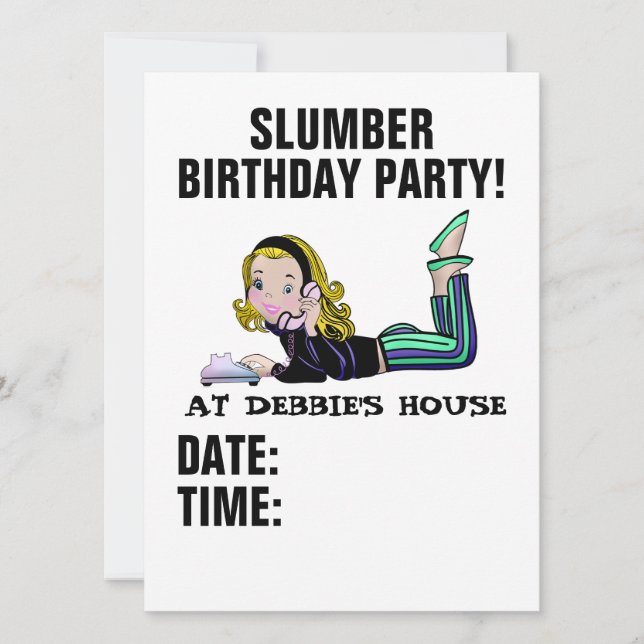 INVITACIONES DE CHICA DE RETRO DE CUMPLEAÑOS DE LU (Anverso)